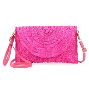 1171 Straw Clutch Purse Bags Summer Beach Purse Woven Straw Shoulder Bags